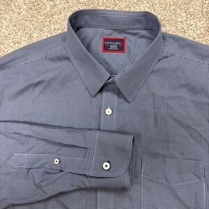 UNTUCKit Button Down Shirt Mens XL Blue Cruz WF Wrinkle Free Micro Check 40320
